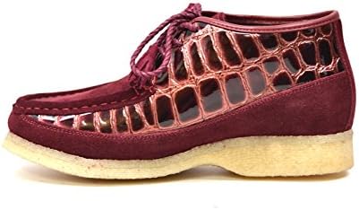 British Collection - Knicks Croc and Suede Men Slip on Burgundy Shoes 8.5 | Image 2
