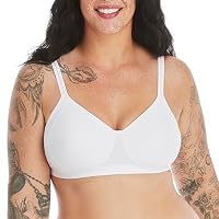 Hanes Women's X-Temp Wireless Bra, Cooling Mesh T-Shirt Bra, ComfortFlex Fit Wirefree Bra, White, Large