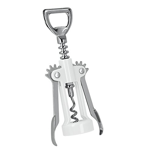 Metaltex Winged Corkscrew & Bottle Opener, White & Silver