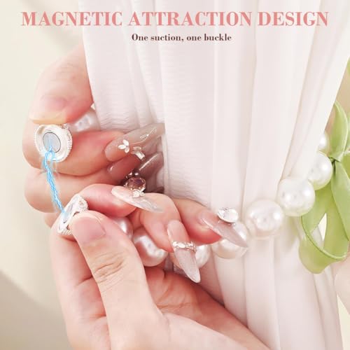 Image of HASTHIP Curtain Tiebacks, Curtain Holders with Tulip Flower Charm Elegant Decorative Holdbacks for Sheer, Home Living Room Bedroom Decor Tie Backs