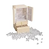 Luwecf Miniatur Kühlschrank Puppenhaus Miniatur Gefrierschrank Puppenhaus Kühlschrank Mini Möbelausstattung aus Langlebigem Pp für Kinder Rollenspiele, Aprikose