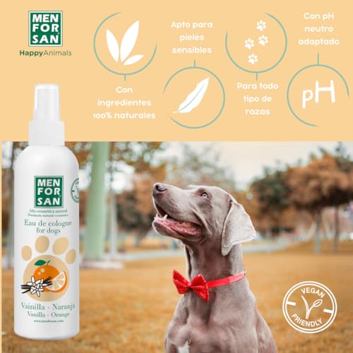MENFORSAN Cologne für Hunde Vanille und Orange 125ml, Süßes, fruchtiges und langanhaltendes Aroma