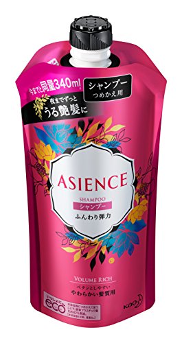 Shampooing Kao Asience Volume Rich 340 ml soin cheveux plats recharge