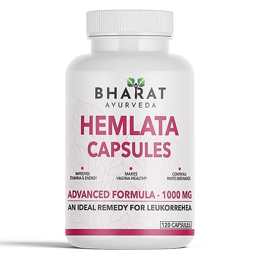 Image of Hemlata Capsules for Leukorrhea Support -120 Capsules (1000gm) | Ayurvedic Women's Health & Feminine Wellness Supplement | Supports Leukorrhea (White Discharge) Care, Strength, Energy & Intimate Hygiene | Herbal Formula for Hormonal Balance & Daily Women's Wellness