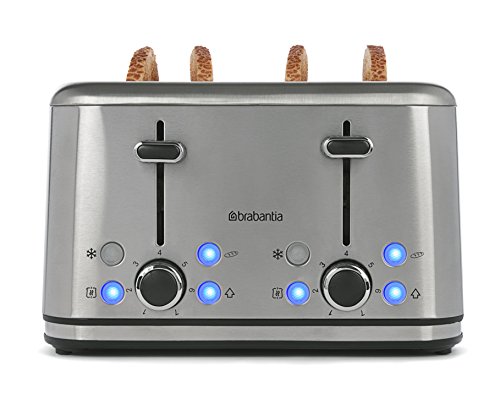 Brabantia BBEK1031N Toaster - 4 Scheiben - 4 Steckplätze - Edelstahl - Aluminium - 1800 Watt (Silber) – Bild 3