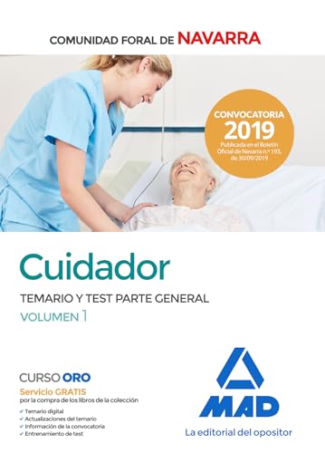 Portada de Cuidador de la administración de la comunidad foral de navarra. Temario y test parte general 1