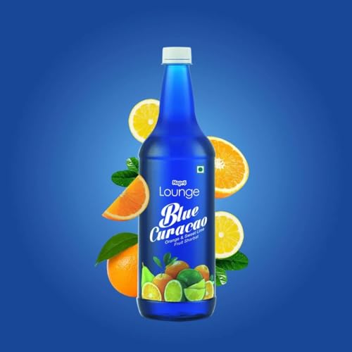 Image of Mapro Lounge Blue Curacao Orange Cocktail Mixer Mocktail Citrus Blue Mocktail Fruit Syrup - 1L |Contains Real Fruit Juice| Gluten Free| Zero Cholestrol