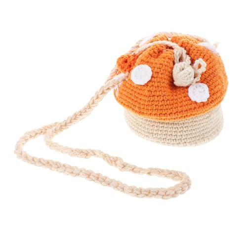 Pochette compacte crochetée Beaupretty au design champignon