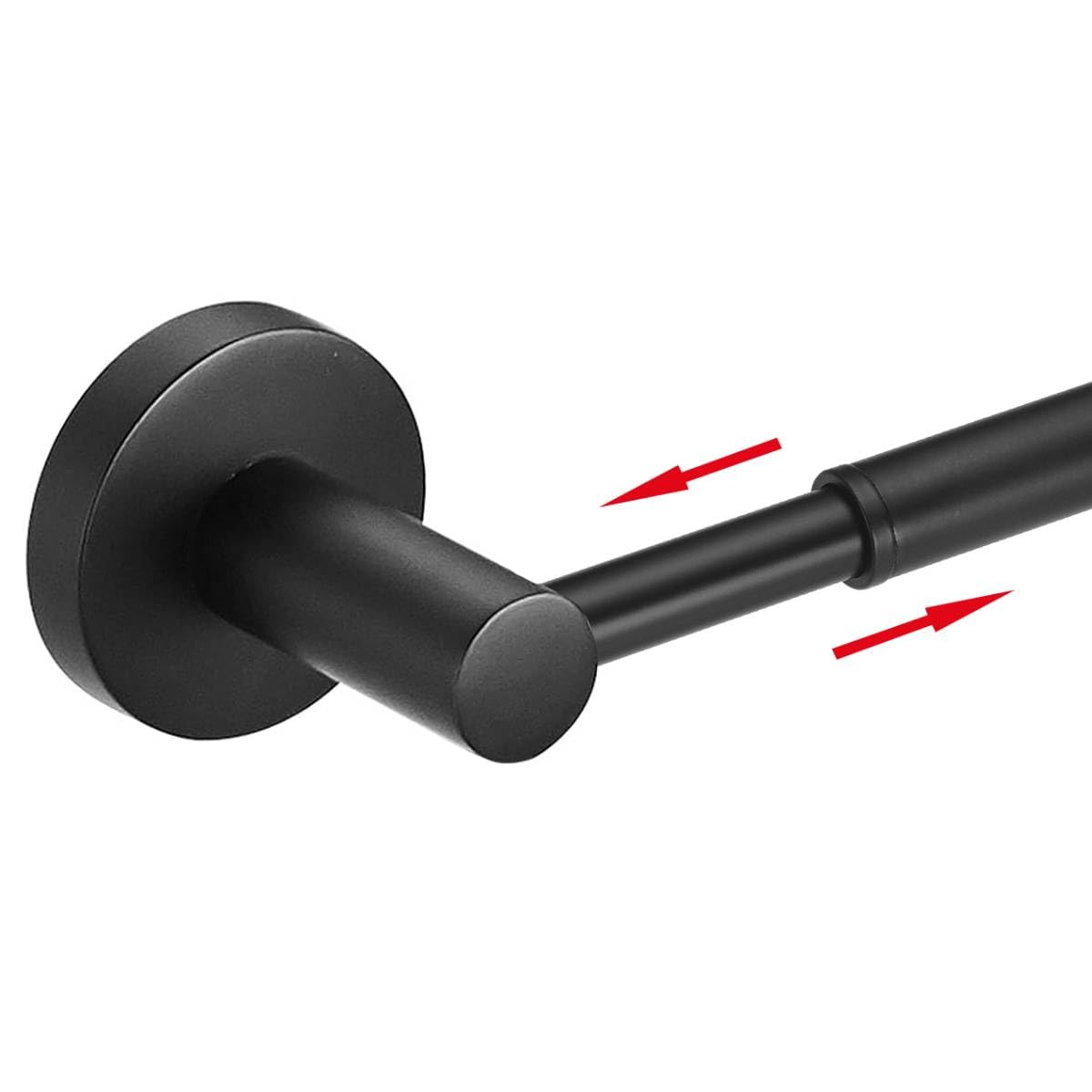 BESy Adjustable 37.2 to 69.6 CM Single Towel Rail for Bathroom SUS304 Stainless Steel Towel Bar, Wall Mounted Towel Holder with Screws, Towel Holder Rod Hotel Style,Matte Black