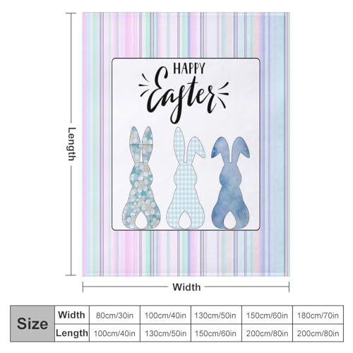Couverture douce lapin de Pâques plaid chaud pour canapé et lit - 3