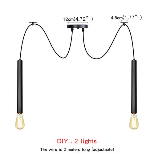 Lámpara colgante de araña para comedor rústico con cables ajustables 3