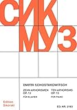 shostakovich dmitri symphony 5 Recueil Dmitri Shostakovich: Ten Aphorisms Op.13. Partitions pour Piano