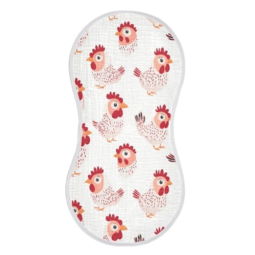 Sweet Chickens Cotton Burp Cloths Baby Breathable washcloths for Gender Neutral Set of 2, 22x11in2