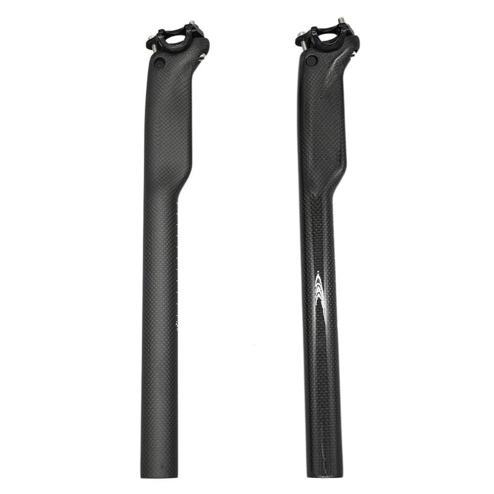 Fahrradsattelstütze, 1 Stück, 3K Matte Vollcarbon-Sattelstütze, MTB Mountainbike Rennrad Fahrradsattelstütze, Fahrradteile, 27,2/30,8/31,6 x 350/400 mm (Matt, 30,8–350 mm)