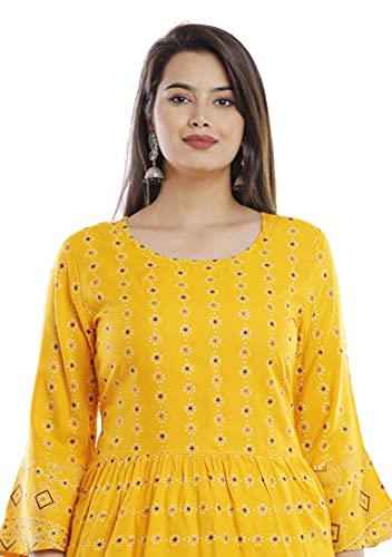 Image of Women's Rayon Printed Top and Skirts Set