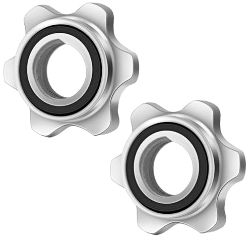 Lamoutor 2Pcs Anti-Slip Hex Nut Collar Screw for Barbell Dumbbell Weight Lifting 28mm