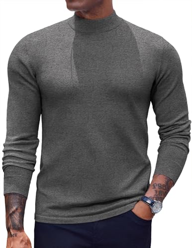 COOFANDY Mens Mock Neck Sweater Half Turtleneck Knit Undershirt Thermal Top