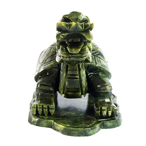 Lilove Chinese Feng Shui Big Green Jade Dragon Turtle For Wealth Statue Sculpture Figurines #TOP2