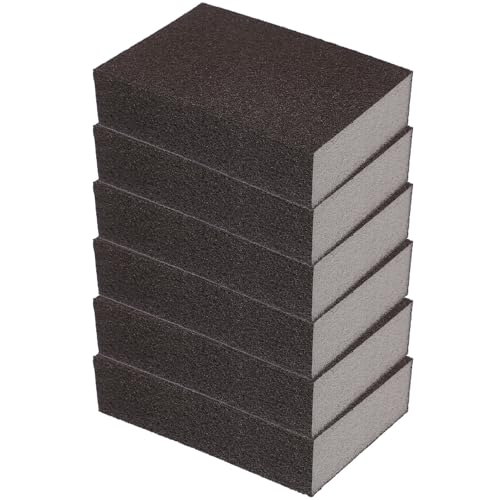 SEWACC 6pcs 400 Grit Low-Density Sanding Sponge Blocks for Woodworking Furniture Polishing and Grinding, Elastic Fine Abrasive Manual Sanding Sponges for Industrial and Craft Use