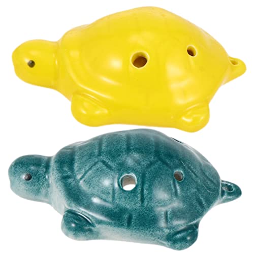 Yardwe Turtle 6-hole Ceramic Flute Kids Music Instrument Portable Beginner Learning
