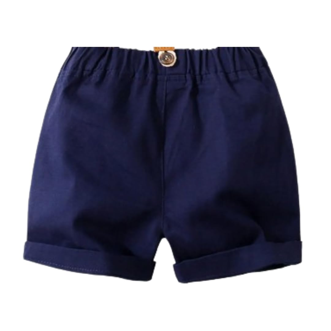 CosmicKolors Baby Boys' Stylish Gentleman Readymade Half Pant|Trousers Formal Navy Blue Color for Parties, Birthdays,Festivals,Occasions, School Dress