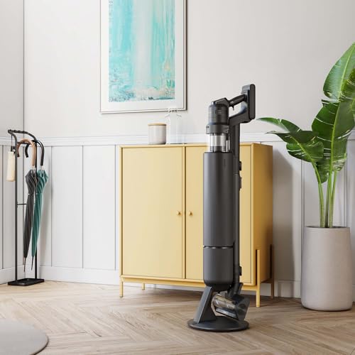 Samsung VS90F40EEK/WD Bespoke AI Jet Ultra Battery + CompleteClean, Cordless Handheld Vacuum Cleaner with Accessories, 400 W, 2 Batteries, All-In-One Station, Active Dual & Slim LED+ Brush, Pet Tool+, Satin Black