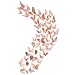 Creatiee 48Pcs Butterfly Wall Sticker Decal, Metallic 3D Art Mural Decoration DIY Flying Decor for Kids Bedroom Home Party Nursery Classroom Offices Décor - Removable & Multi-Style(Rose Gold)