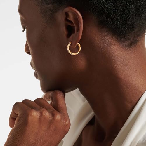 OSIANA Hoop Earrings for Women, 14K Gold Plated Royal Blue Marquise Cut Double Row Beaded Border Cubic Zirconia Sparkling Handmade Jewelry3