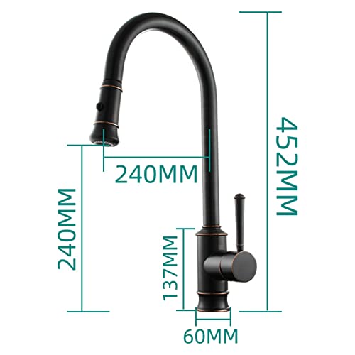 Robinet de cuisine extractible avec douchette 2 jets et rotation 360 - 8