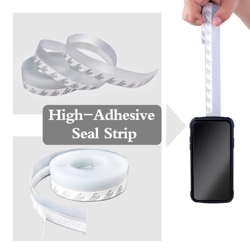 Image of Window Sealing Strip,Self Adhesive Weather Stripping,5M /16ft Weather Stripping,Door Seal Strip for Gaps of House, Glass Shower, Window and Door, Weatherproof Soundproof