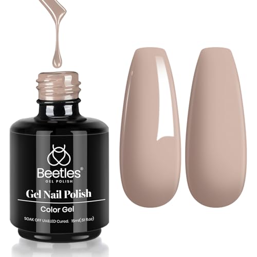 Image of Beetles Brown Gel Nail Polish, 15ml Kim Neutral Gel Polish Beige Tan Nail Soak Off Uv LED Nail Lamp Gel Nail Polish Nail Art Manicure Salon DIY Home
