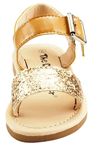 The Doll Maker Girl's Open Toe Glitter Sandal Flat for Little Kids2