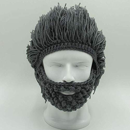 Gorro tejido con barba Viking estilo Bárbaro para invierno miniatura 5