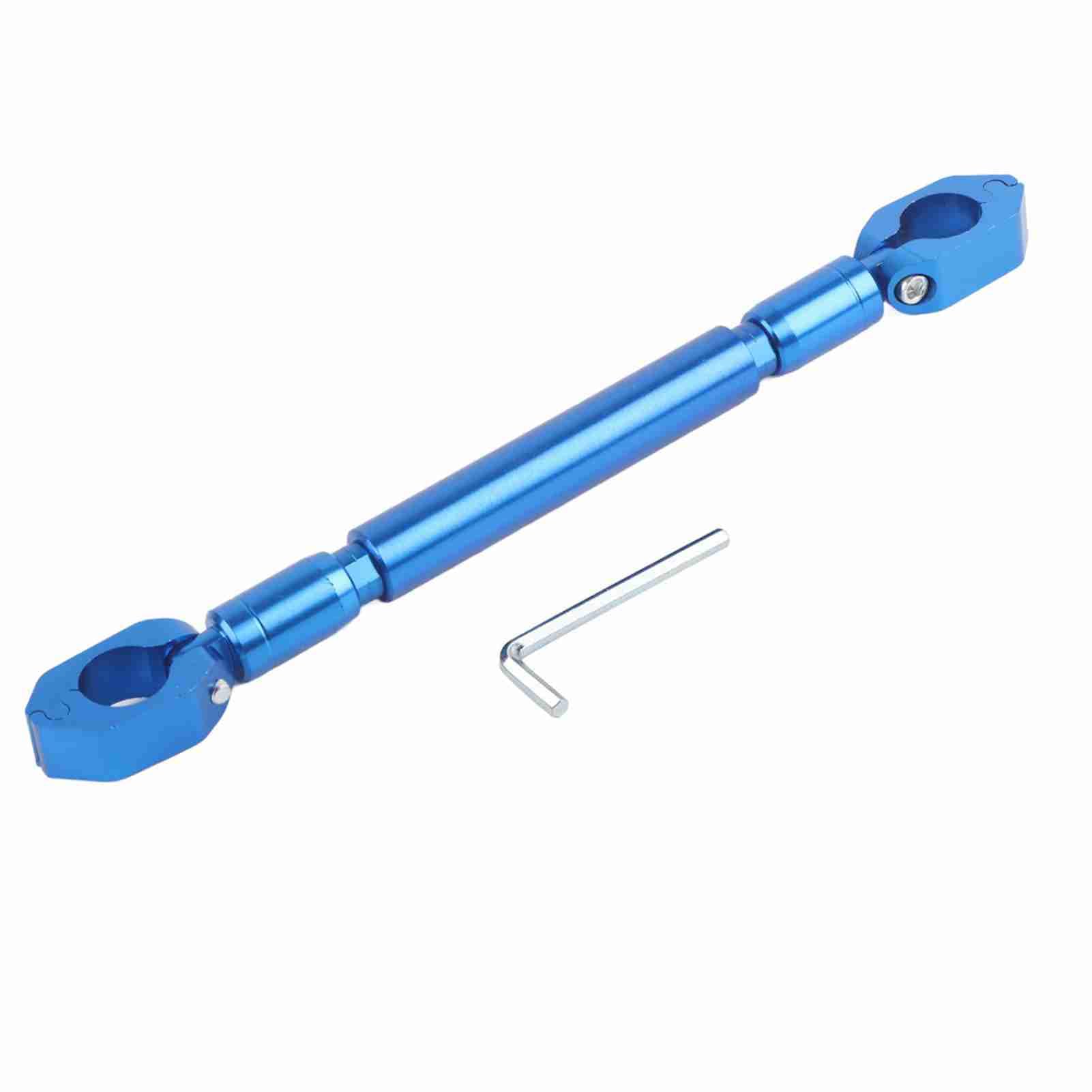 Barra cruzada de estabilizador de manillar de motocicleta de aluminio de alta resistencia con montaje ajustable (Azul)