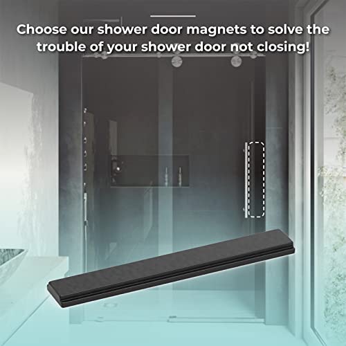Grongu Shower Door Magnet Replacement - Upgraded 2-1/2" Long Strike Jamb Shower Door Magnet Fit For Glass Shower Doors Swing Shower Doors Shower Door Handles - Black Resin Epoxy Coating #TOP6