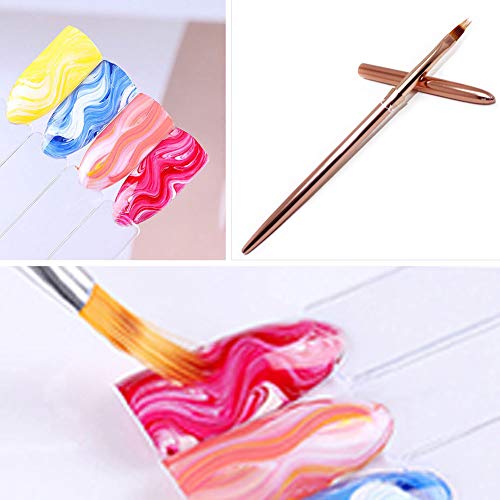 Image of 1Pc Kolinsky Nail Art Brushes, Ombre Nail Brush Rose Gold Acrylic Nail Design Tool Gradient Color Painting Pen Professional Manicure Brushes Nail Art Tools