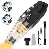 SmartSafe Cordless Handheld Vacuum Car Vacuum Cleaner High Power 9000pa Suction Hand Vacuum Rechargeable with Led Light 2 Filters and Multiple Nozzles Small Vacuum for Car Interior Cleaning