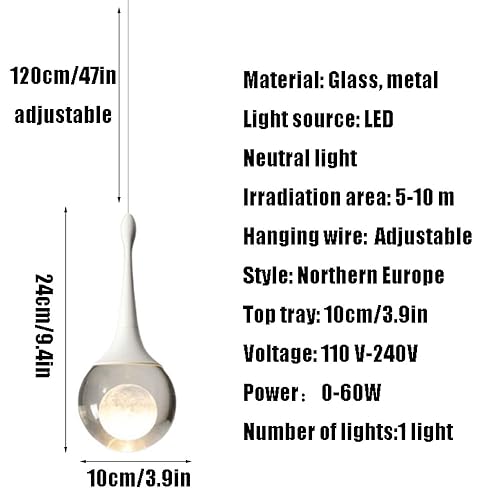 Lustres led base monolampe suspension créative en verre - 6
