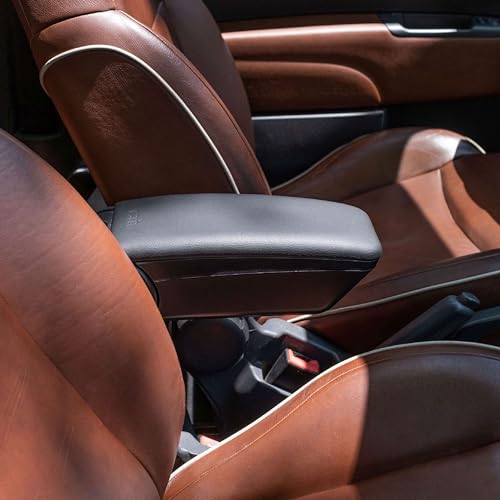 Rati Armster 3 Bracciolo Adatto Per Fiat 500 2016-2024 [Nero,Pelle Vegana] Bracciolo Centrale Retrofittabile Con Vano Portaoggetti - 6