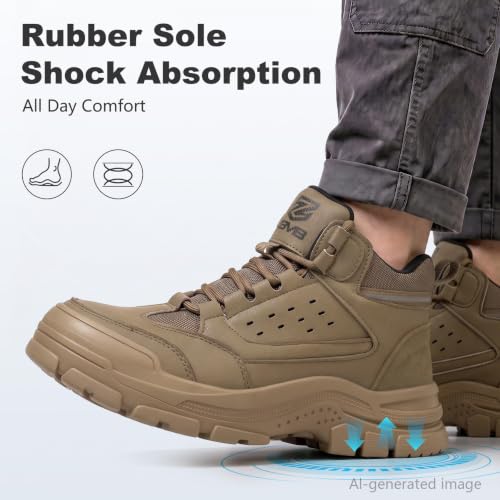 Image of Steel Toe Boots for Men Women Comfortable Lightweight Work Boots for Men Industrial Construction Boot Non Slip Work Shoes