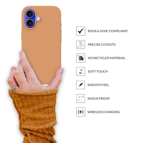 Image of SPRIG Compatible with iPhone 16 Premium SilkMag (Liquid Silicone Magnetic) Back Cover Drop Tested Shock Proof Mobile Case for Men, Women, Boys and Girls with Camera Protection (Muskmelon)