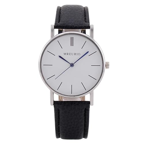 Sleek Minimalist Fashion with Strap Dial Men's Quartz Leather Watch Gift Watch Automatic Womens Watch (A, One Size)