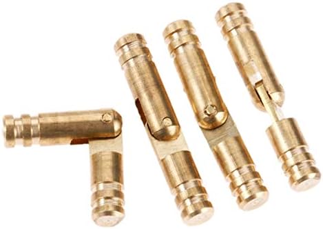 MUGgYz 100-PACK Copper Barrel Hinges Cylindrical Hidden Cabinet Concealed Invisible Brass Hinges for Jewelry Box Case Furniture Hardware