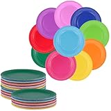 KEILEOHO 200 platos de papel de colores, platos redondos de 7 pulgadas, platos de papel, 10 colores para fiestas, cumpleaños, fiestas, picnics, bodas