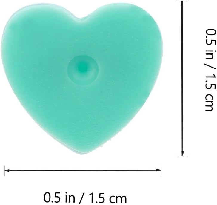 Pin Backs 300Pcs Heart Shape Rubber Pin Backs Practical Brooch Buckles Replacement for Lapel Pins Tie Tacks Jewelry Badges for Backing Holder Clasp(Green)