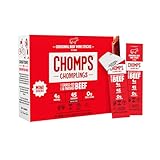 CHOMPS MINI Grass Fed Beef Jerky Meat Snack Sticks, Keto, Paleo, Whole30 Approved, Low Carb, High Protein, Gluten Free, Sugar Free, Non-GMO, 40 Calories 0.5 Oz Stick, Original Beef 24 Pack