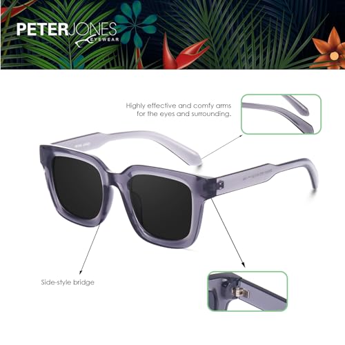 Image of Peter Jones Unisex Large Square UV /UB Protected Sunglasses (3803)