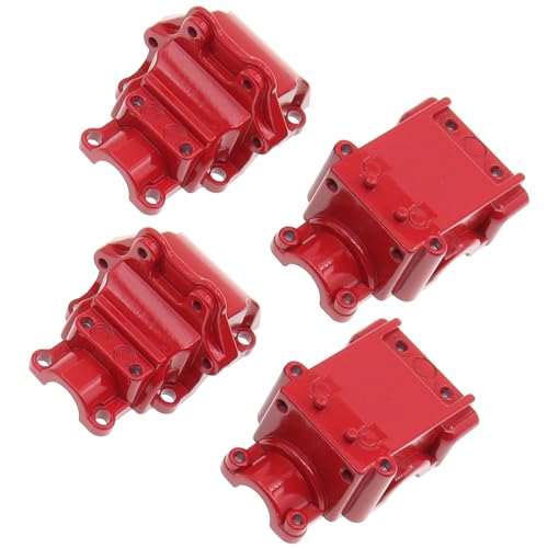 Image of 2PCS Metal Front and Rear Differential Gearboxes Housing Cover Compatible with WLtoys 1 /14 144010 144001 144002 1 /12 124016 124017 124018 124019 RC Car Upgrades Parts (Red)