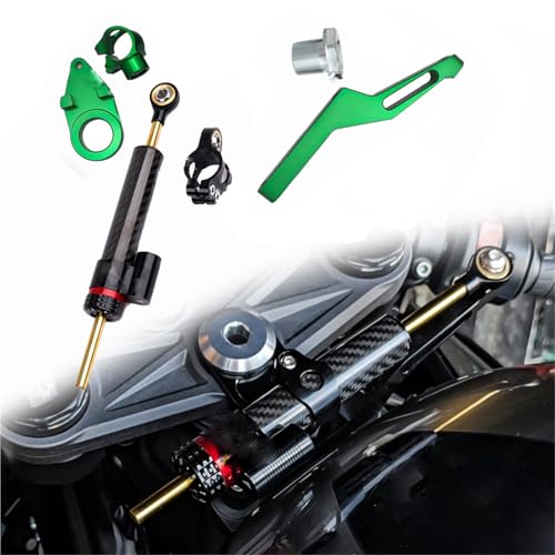 Amortisseur de direction moto en aluminium usiné vert pour Kawasaki Ninja ZX-6R 2024