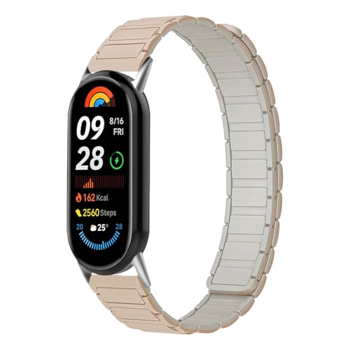 [RosMank] �o���h Xiaomi Smart Band 10/9/8 �Ή��A Xiaomi Smart Band 9/10/8 �p �V���R�����C�����X�g���b�v�A�~���N�e�A